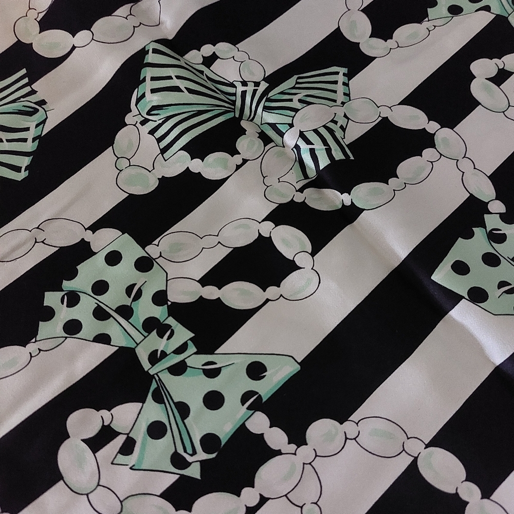 St. John Pearls and Bows Silk Scarf, Estate Item